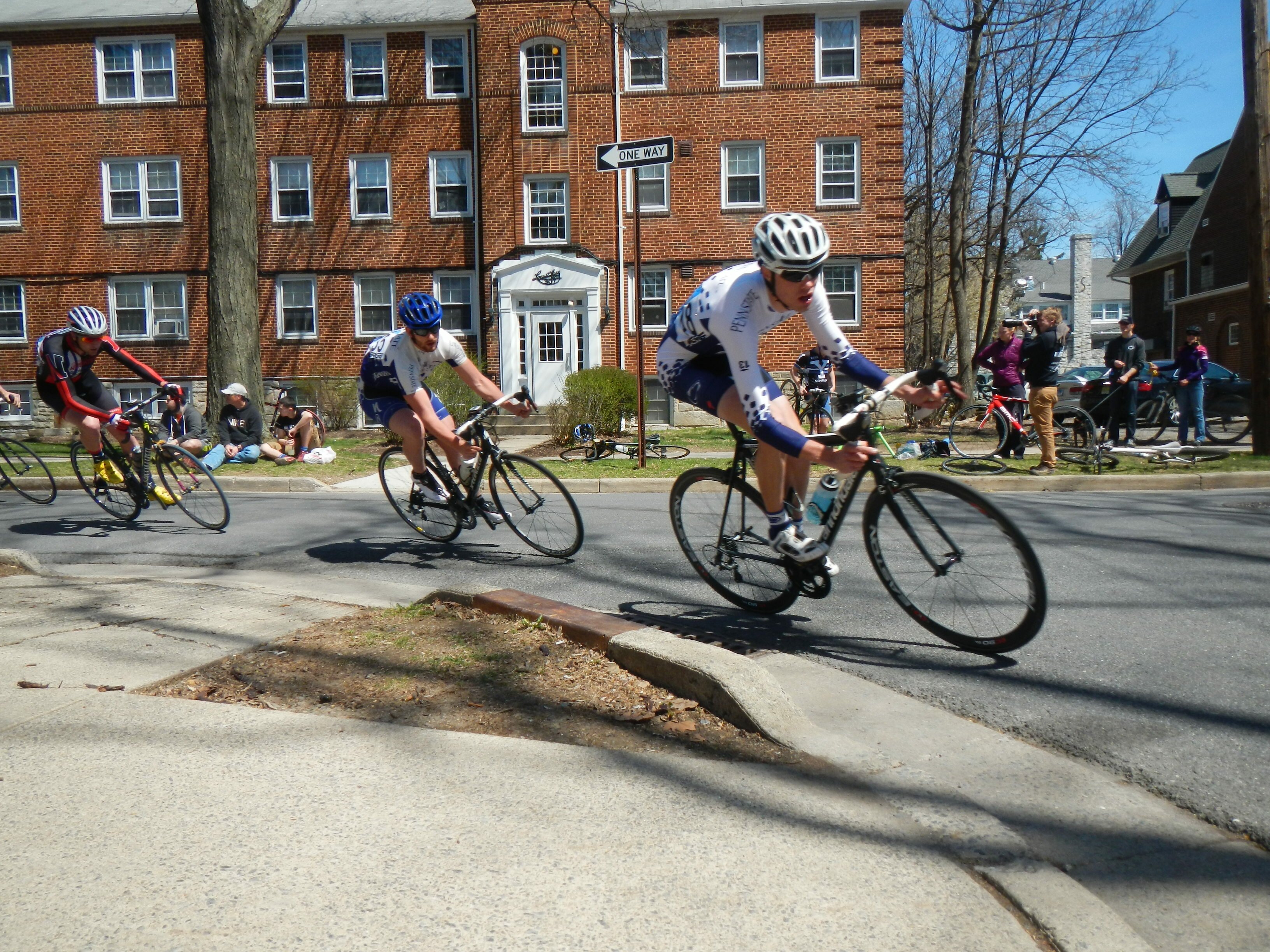 Brett Wachtendorf of Penn State ripping through the corners during the men's A race (Photo by Andrew Black)